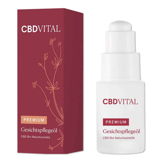 CBD VITAL - Premium - Gesichtspflegeöl - CBD Kosmetik mit 0,5% (100mg) CBD – 20ml