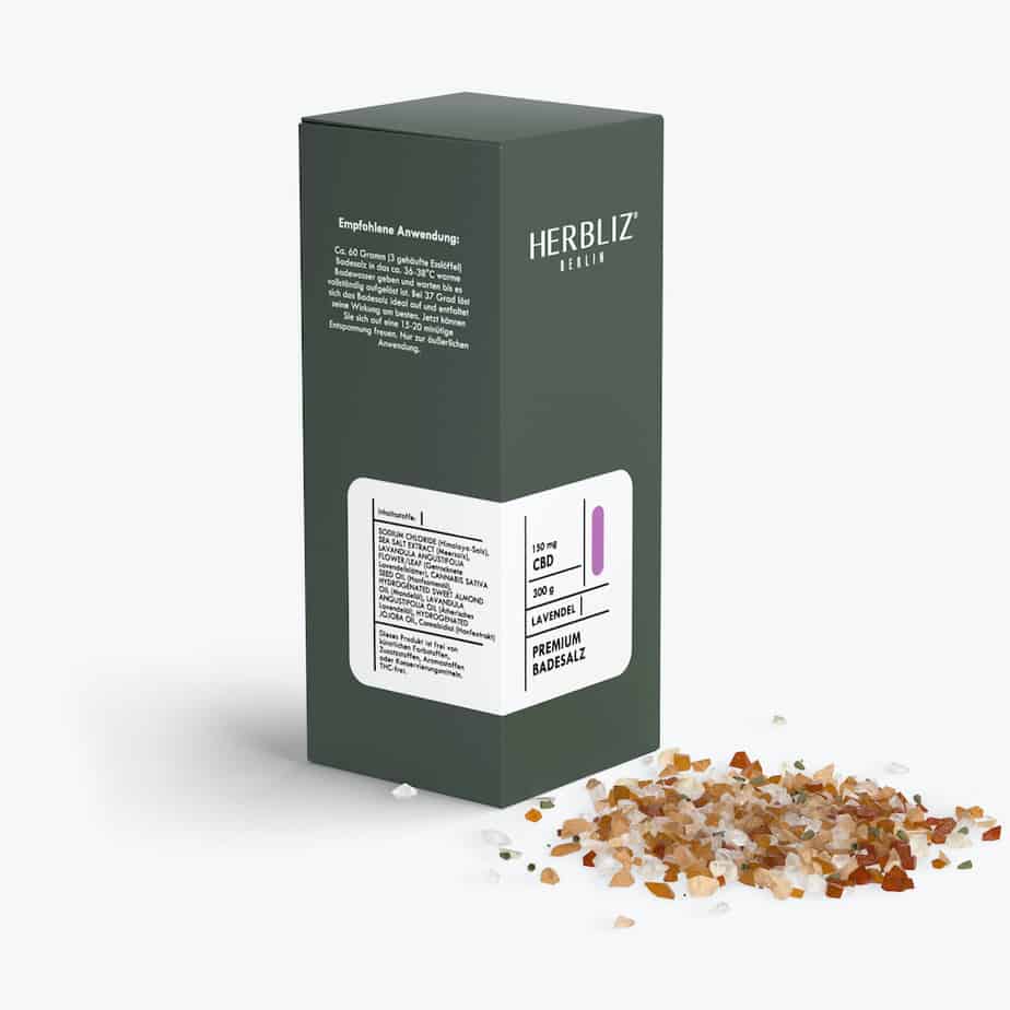 Herbliz - CBD Premium Badesalz LAVENDEL- (150mg) CBD - 300g