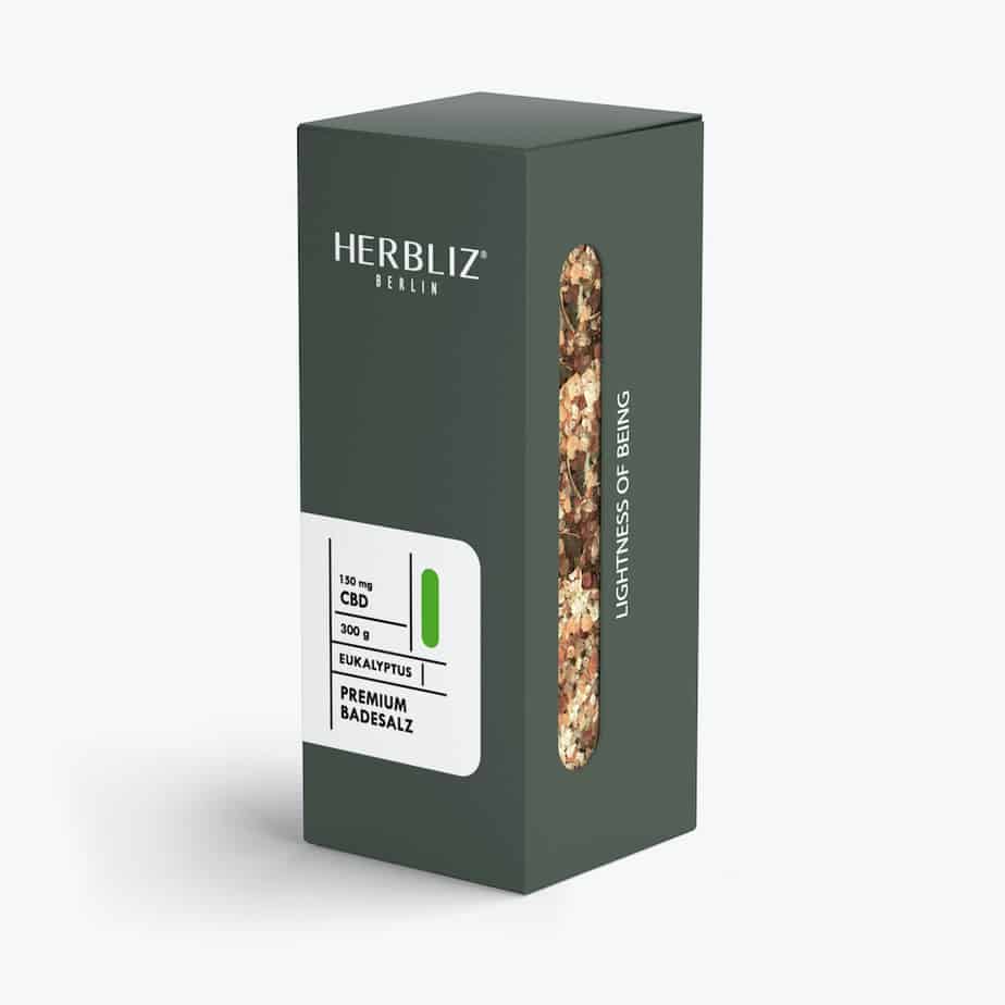 Herbliz - CBD Premium Badesalz - EUKALYPTUS CBD Kosmetik (150mg) CBD - 300g