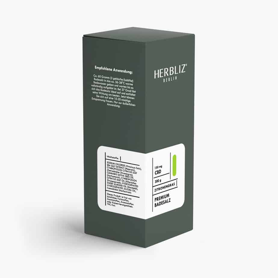 Herbliz - CBD Premium Badesalz - CBD Kosmetik (150mg) CBD - 300g